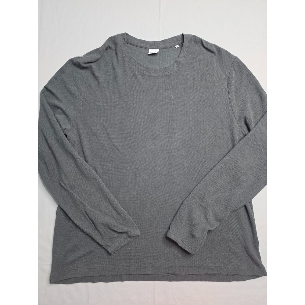 NN07 No Nationality Clive 3323 Shirt Men 2XL Gray Cotton Waffle Knit Regular Fit